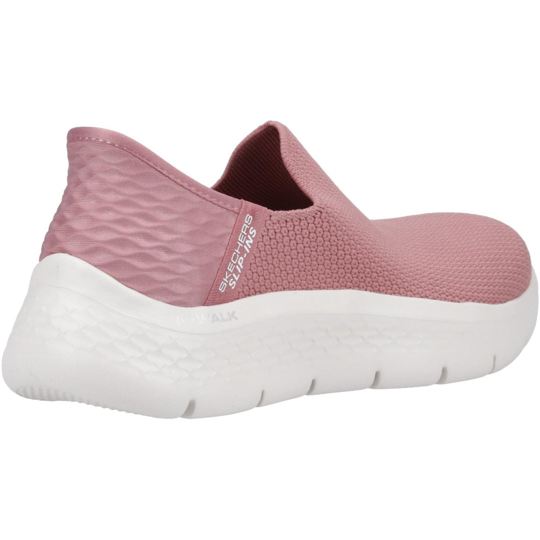 Women's Wide Fit Skechers Slip-ins 124820 Go Walk Flex Sunset Trainers in Black - Image 10