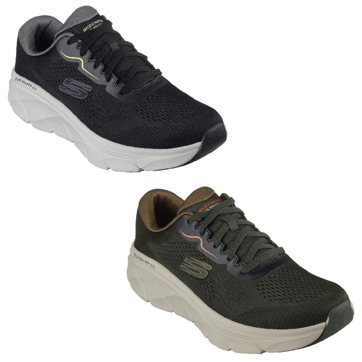 Men's Wide Fit Skechers 232714 D'lux Walker 2.0 Swave Trainers