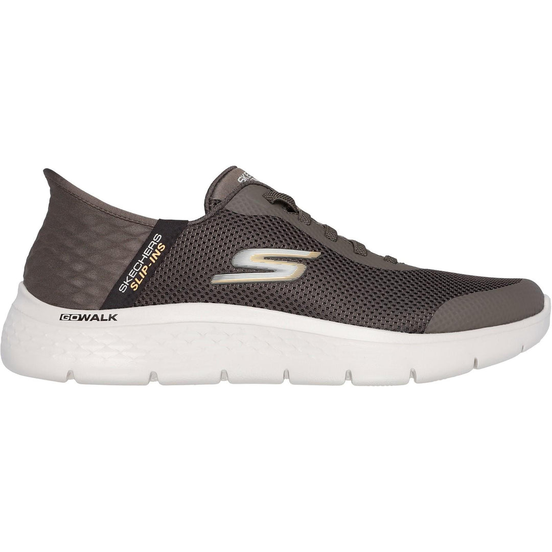 Men's Wide Fit Skechers 216324 Slip-ins Go Walk Flex Hands Up Trainers in Brown - Image 5