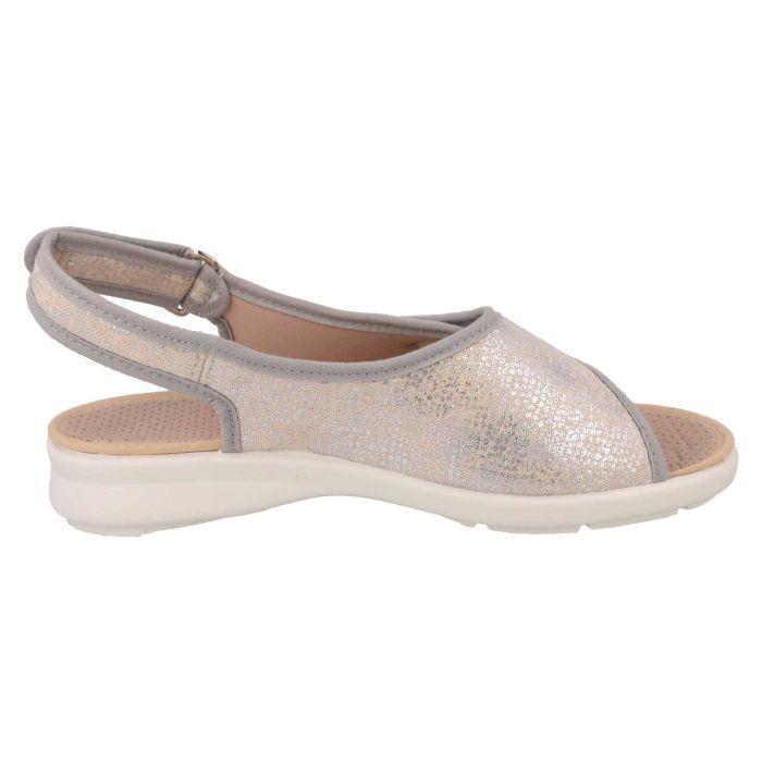 Women's Wide Fit DB Lobelia Sandals in Denim Blue Canvas - Image 1
