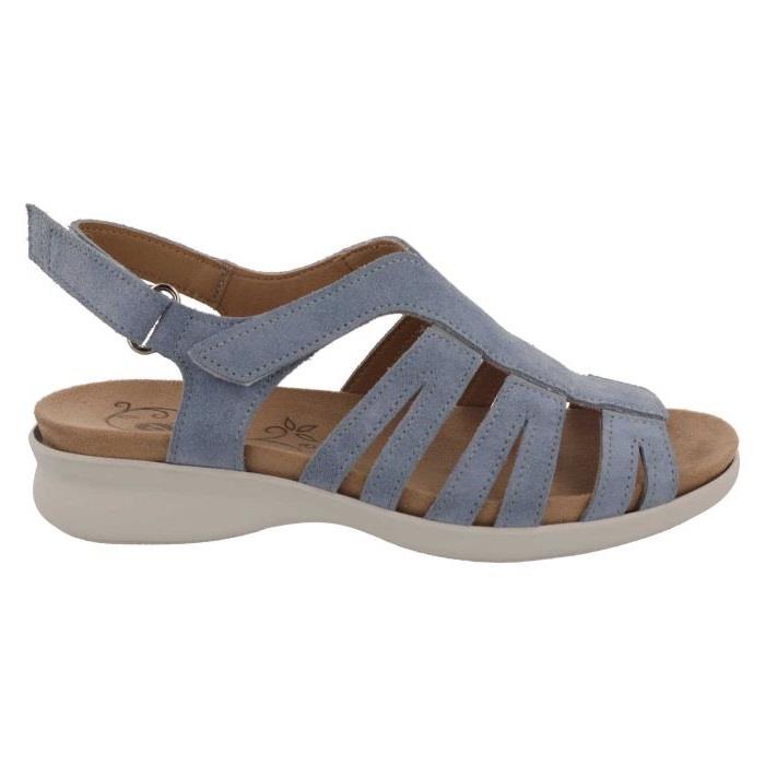 Women's Wide Fit DB Treasure Sandals in Sky Blue Leather - Image 1