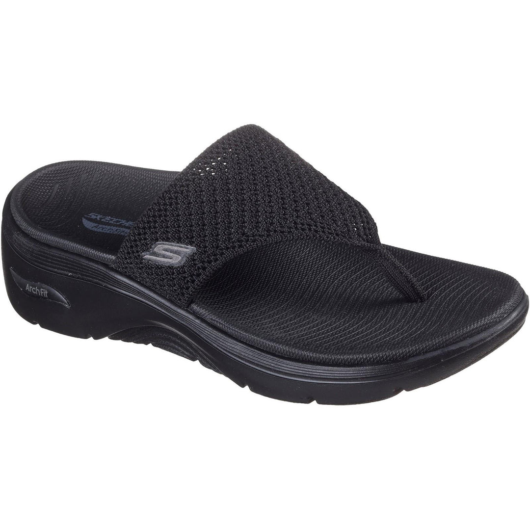 Women's Wide Fit Skechers 140861 Carrie Go Walk Arch Fit 2.0 Sandals in Black - Image 3