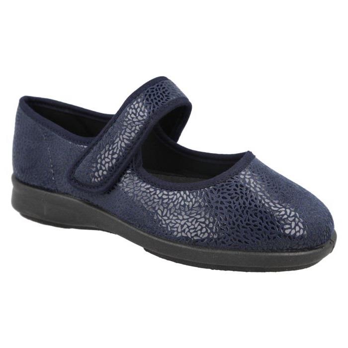 Women's Wide Fit DB Nieve Slippers in Black Stretch - Image 6
