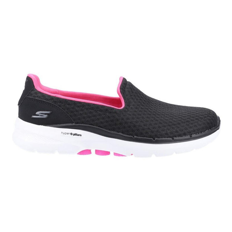 Skechers 124508 Wide Go Walk 6 - Big Splash Shoes Black Pink Trainers-1