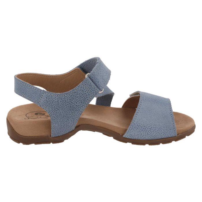 Women's Wide Fit DB Kalista Sandals in Blue Print Leather - Image 1