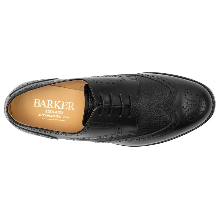 Men's Wide Fit Barker Athlone Derby Shoes in Black - Image 1