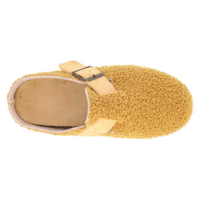 Women's Wide Fit DB Gill Buckle Mule Slippers in Pink Fleece - Image 11
