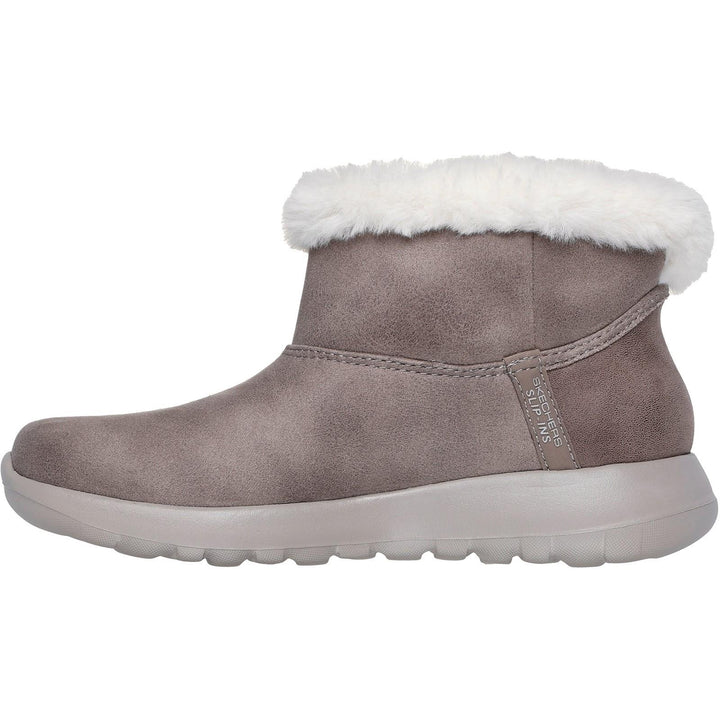 Women's Wide Fit Skechers 144800 Slip-ins On The Go Joy Cozy Dream Boots in Black - Image 1
