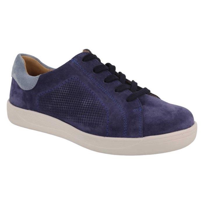 Women's Wide Fit DB Raya Bumper Pumps in Navy Suede - Image 1