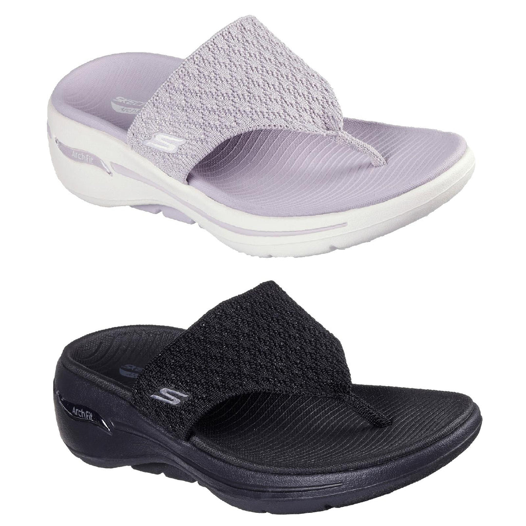 Women's Wide Fit Skechers 140803 Go Walk Arch Fit Sandals