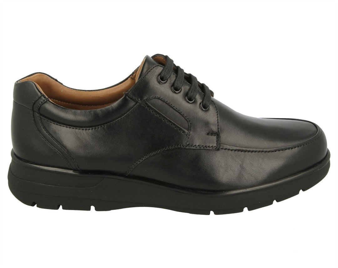 Mens Wide Fit DB Congo Shoes in Black Smooth Leather - Image 2