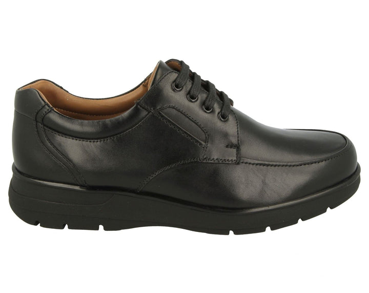 Mens Wide Fit DB Congo Shoes in Black Smooth Leather - Image 1