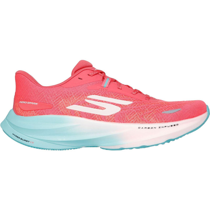 Women's Wide Fit Skechers 172200 Aero Spark Trainers in Coral - Image 1