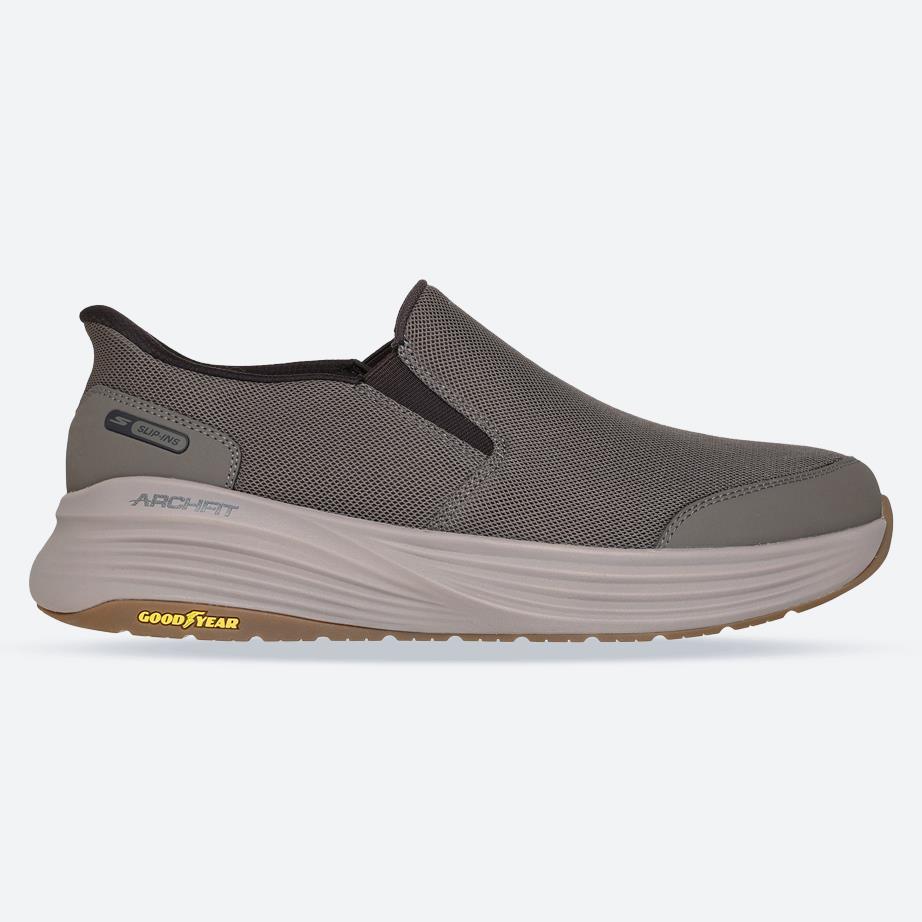 Men's Wide Fit Skechers 217000 Slip-ins Go Walk Stability 2.0 Trainers in Dark Taupe - Image 1