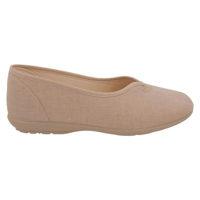 Women's Wide Fit DB Isobelle Canvas Shoes in Beige Canvas - Image 7