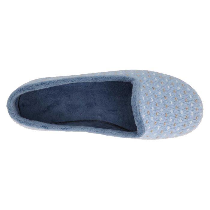 Women's Wide Fit DB Lacey Slip-on Slippers in Blue Multi Textile - Image 4