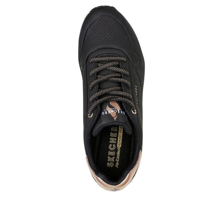 Women's Wide Fit Skechers Uno 155196 Shimmer Away Trainers
