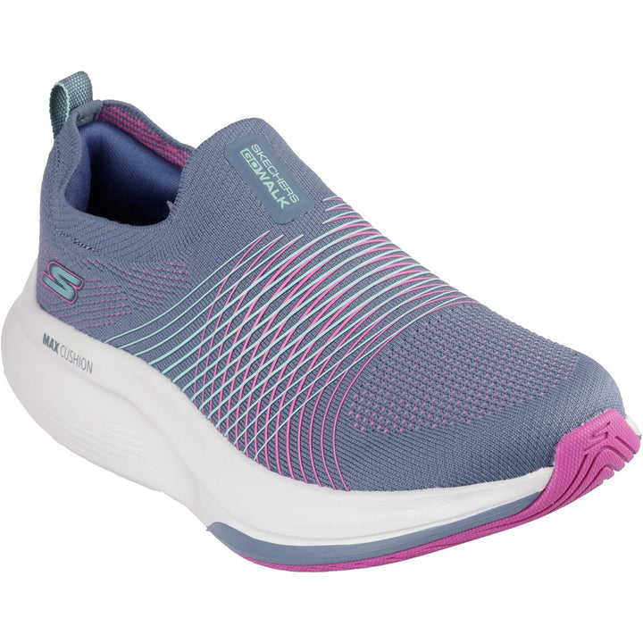 Women's Wide Fit Skechers 125052 Go Walk Max Walker Sally Trainers in Black/White - Image 1