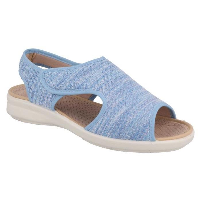 Women's Wide Fit DB Ragwort Sandals in Black Multi Stretch - Image 7