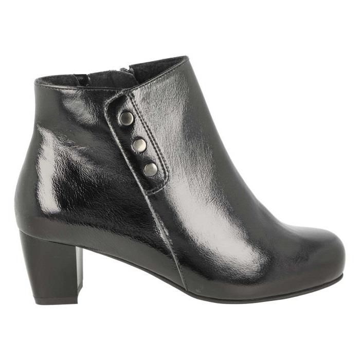 Women's Wide Fit DB Jeannie Heeled Boots in Black Nappa Leather - Image 1