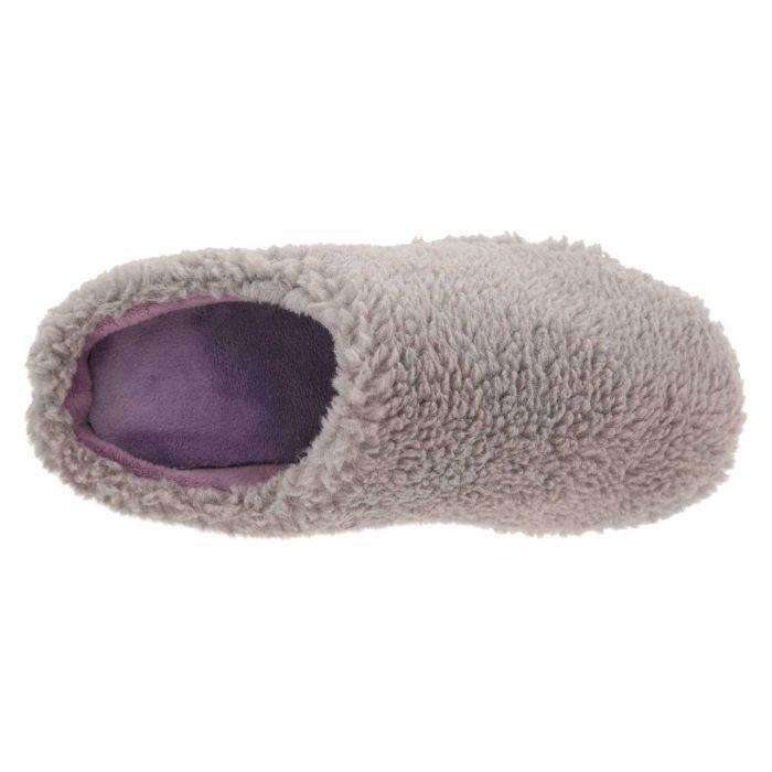 Women's Wide Fit DB Tatum Mule Slippers in Grey Fleece - Image 1