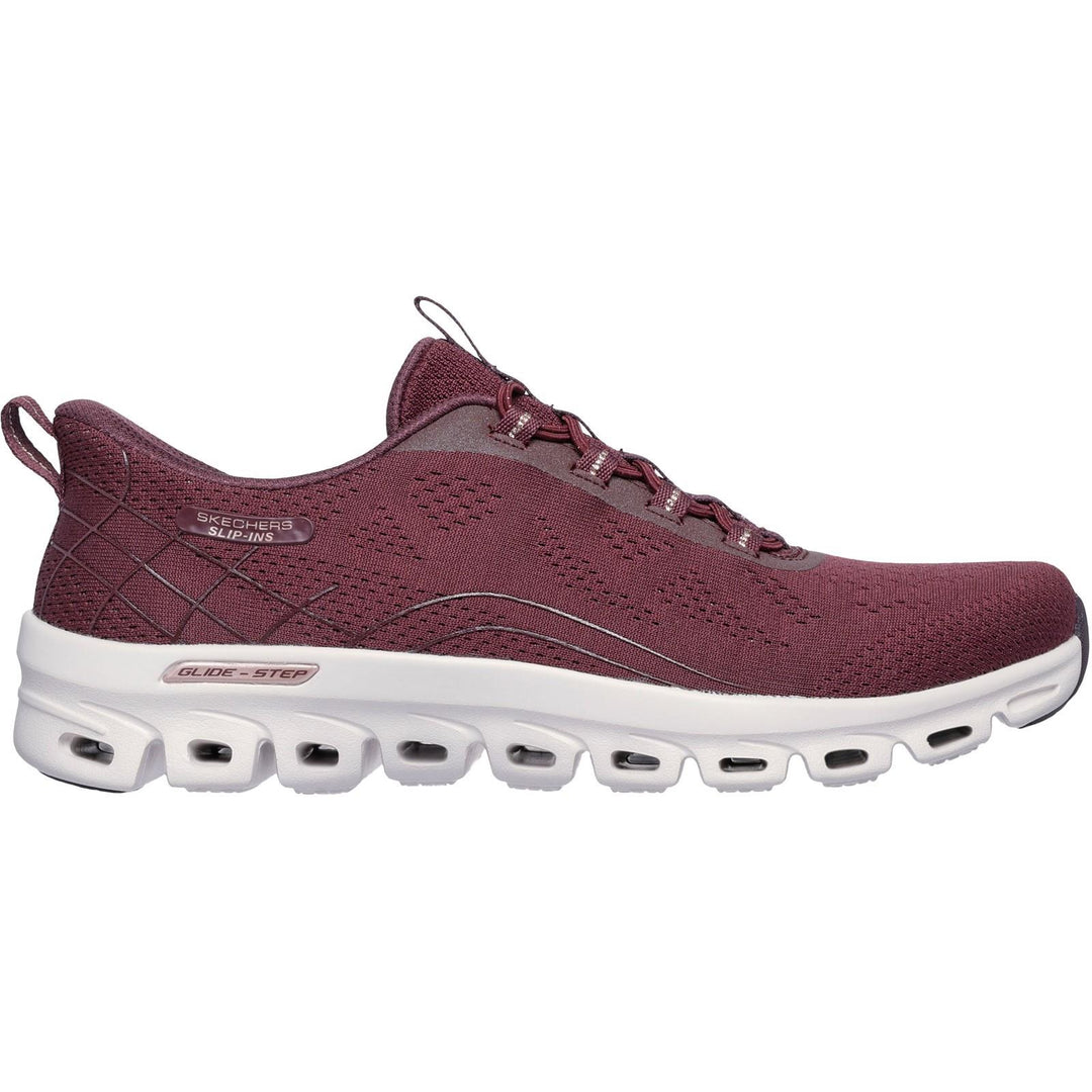 Women's Wide Fit Skechers 104750 Slip-ins Glide Step Elevate Amaze Trainers in Burgundy - Image 2