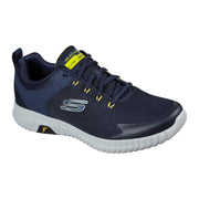 Men's Wide Fit Skechers 232212 Elite Flex Prime Take Over Sports Trainers - Navy/Yellow