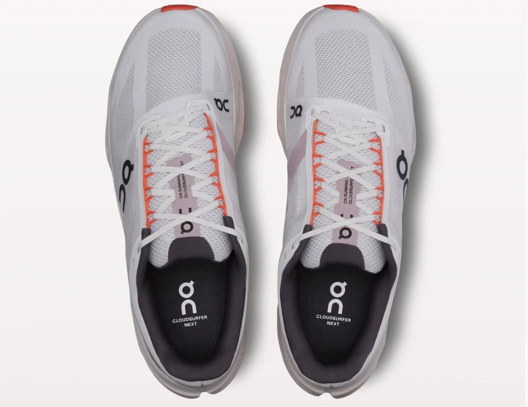 Women's Wide Fit On Cloudsurfer Next Wide Training Shoes - White/Flame
