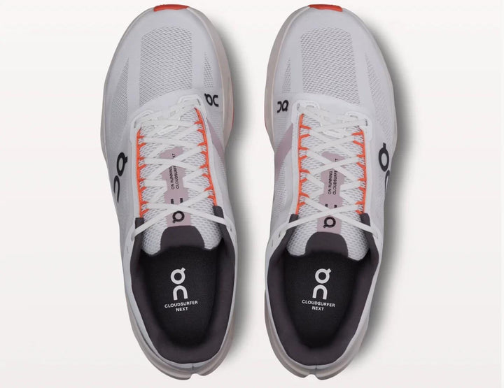 Women's Wide Fit On Cloudsurfer Next Wide Training Shoes - White/Flame