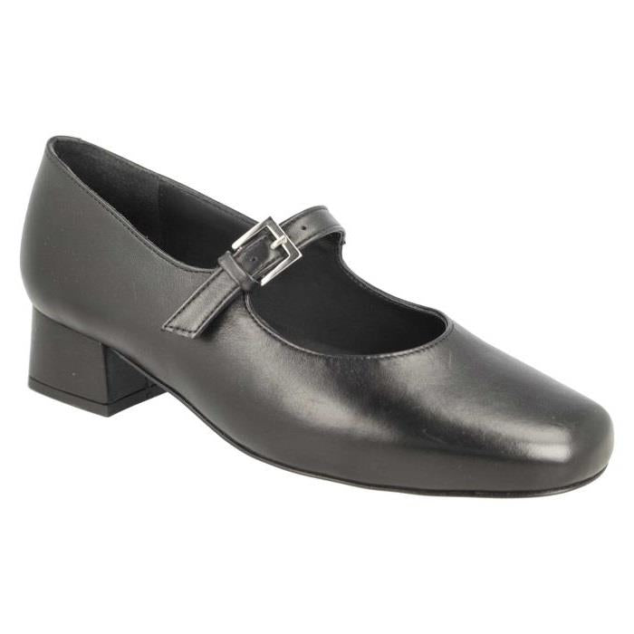 Women's Wide Fit DB Sirius Court Shoes in Black Leather - Image 3