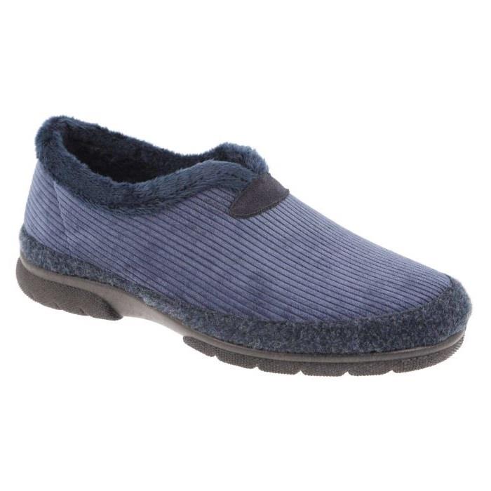 Men's Wide Fit DB Kelvin Slippers in Black Textile - Image 8