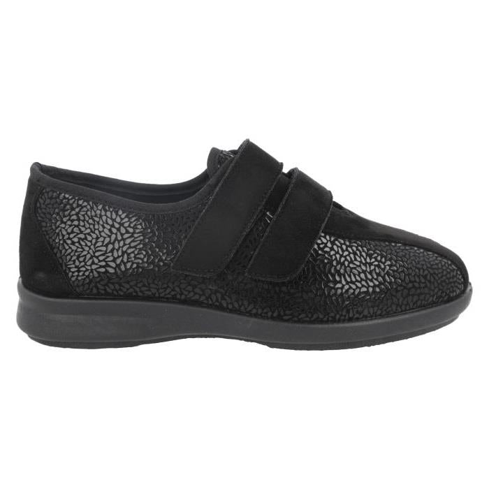 Women's Wide Fit DB Moon Wide Fit Shoes in Black Stretch - Image 1