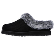 Womens Wide Fit Skechers Keepsakes Ice Angel Mule Slippers - Black