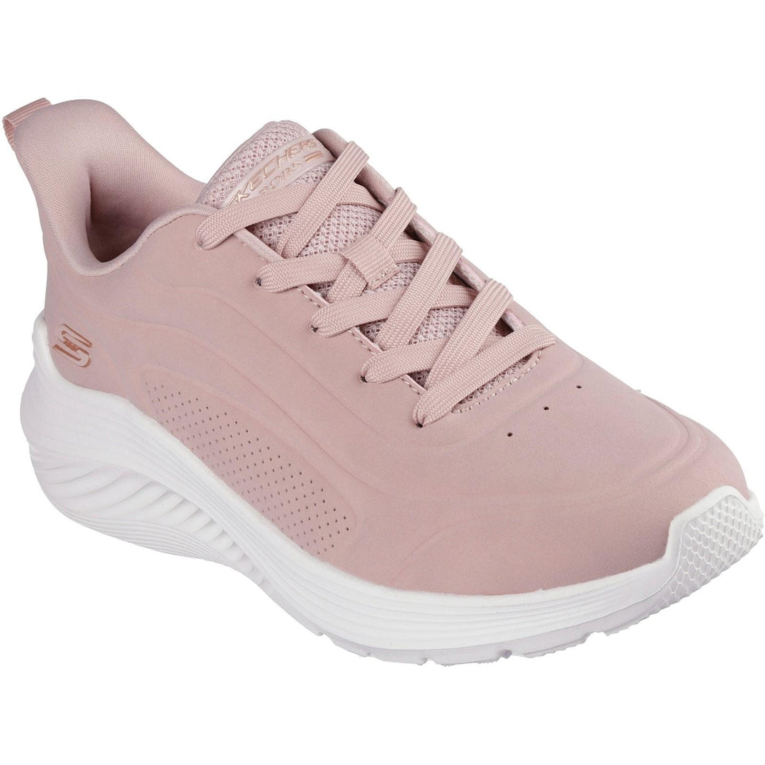 Women's Wide Fit Skechers 117485 Bobs Sport Squad Waves Just Wading Trainers in Blush - Image 3