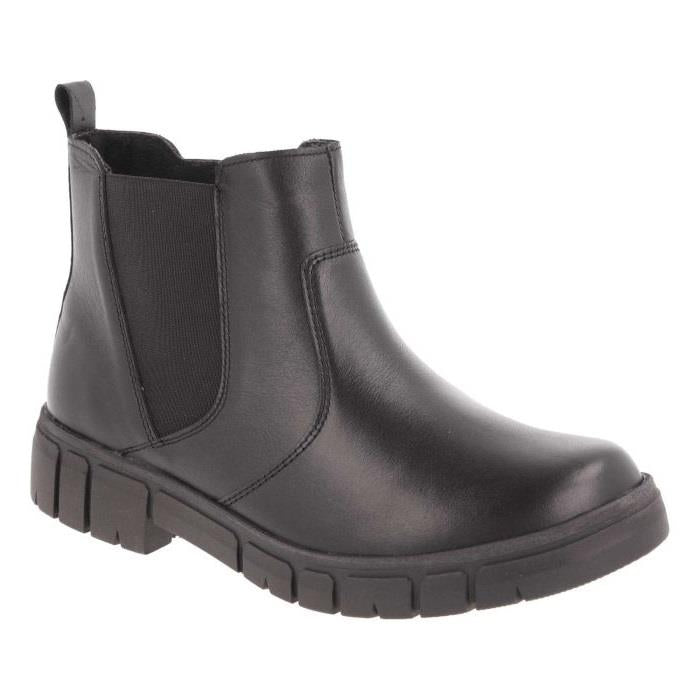 Women's Wide Fit DB Ella Boots in Black Leather - Image 1