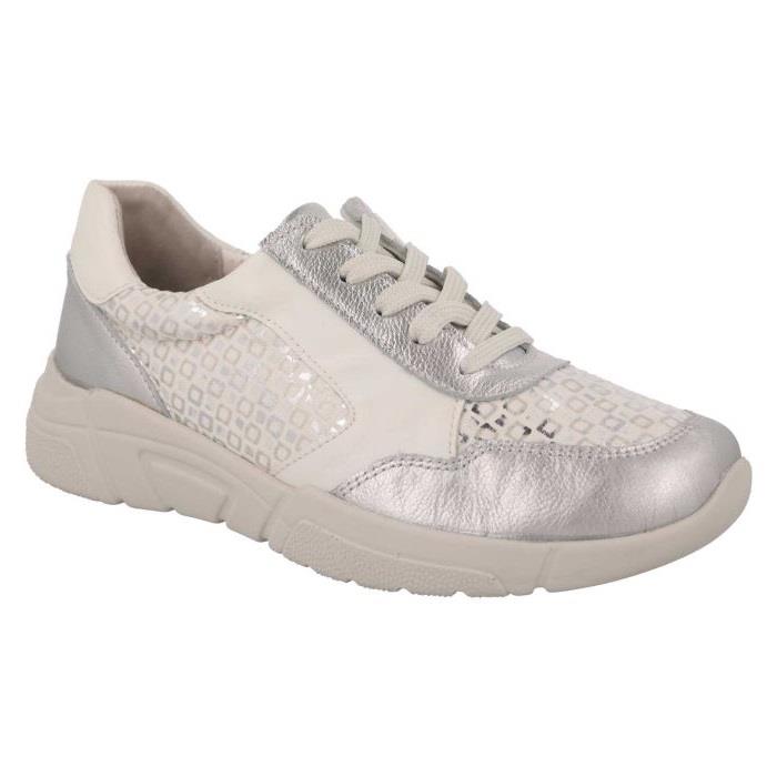 Women's Wide Fit DB Lauren Trainers in Navy / Silver / Leather / Multi - Image 8