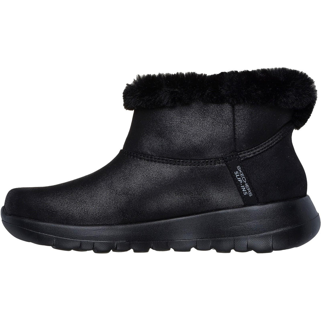 Women's Wide Fit Skechers 144800 Slip-ins On The Go Joy Cozy Dream Boots in Black - Image 4