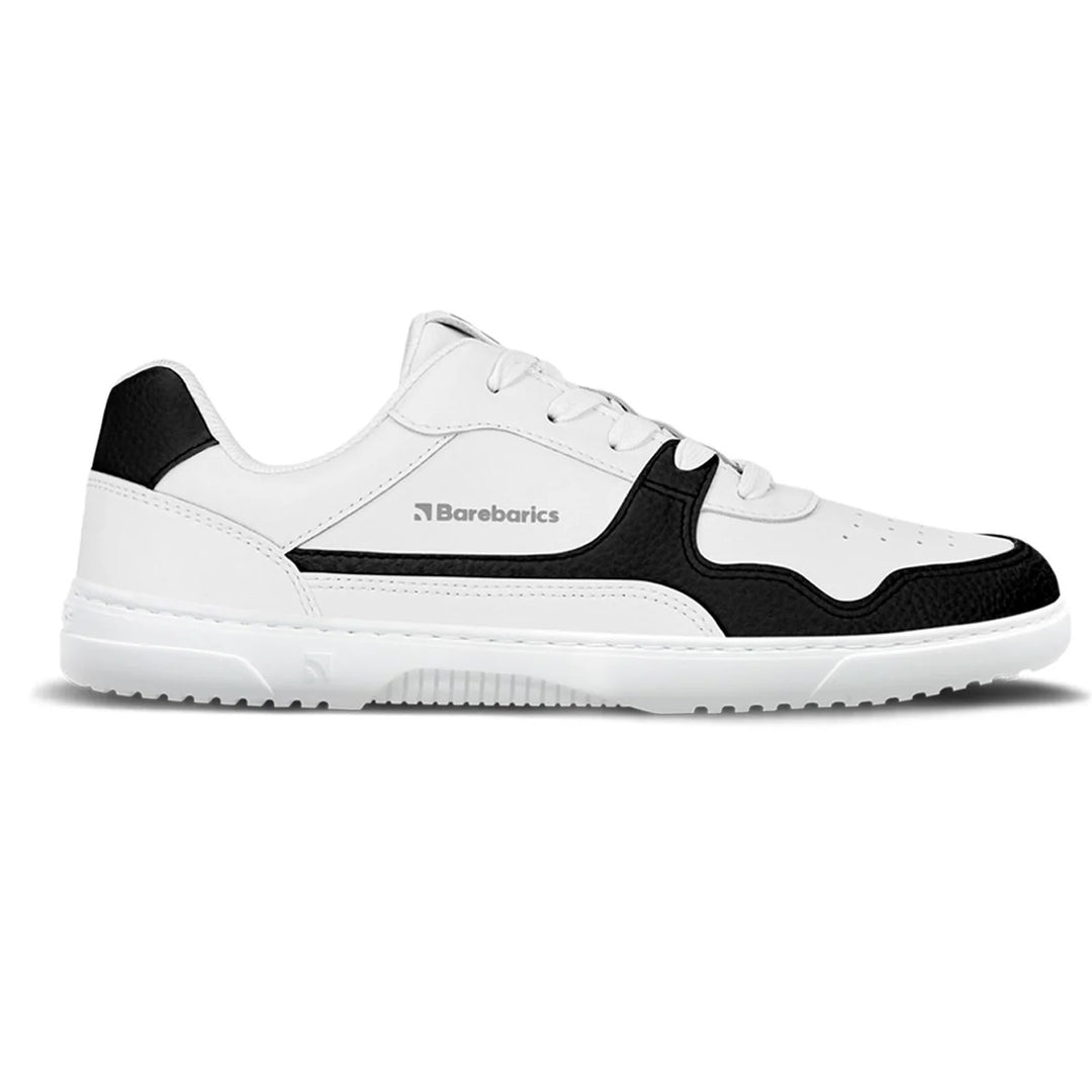 Men's Wide Fit Barefoot Barebarics Zing Walking/Running Trainers in White/Black - Image 2