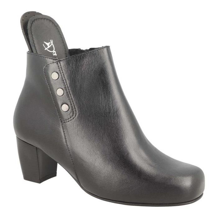 Women's Wide Fit DB Jeannie Heeled Boots in Black Nappa Leather - Image 5