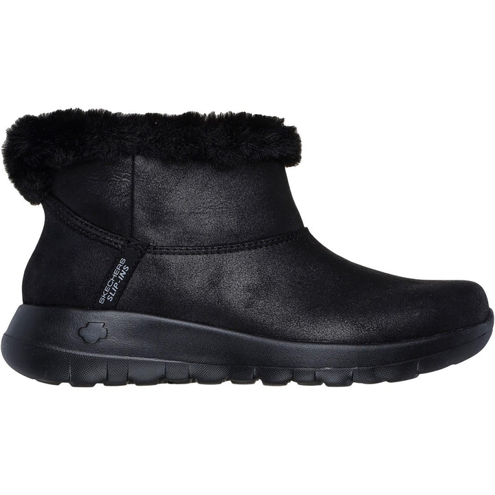 Women's Wide Fit Skechers 144800 Slip-ins On The Go Joy Cozy Dream Boots in Black - Image 1