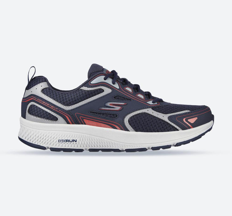 Men's Wide Fit Skechers 220034 Go Run Consistent Wide Trainers - Navy/Red