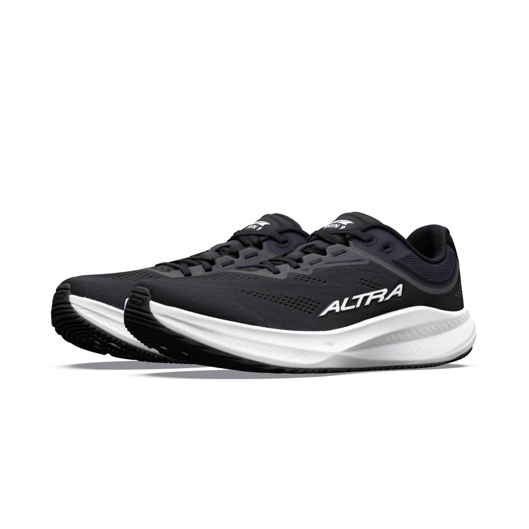 Men's Wide Fit Altra Torin 9 Trail Running Trainers in Black/White/Black - Image 4