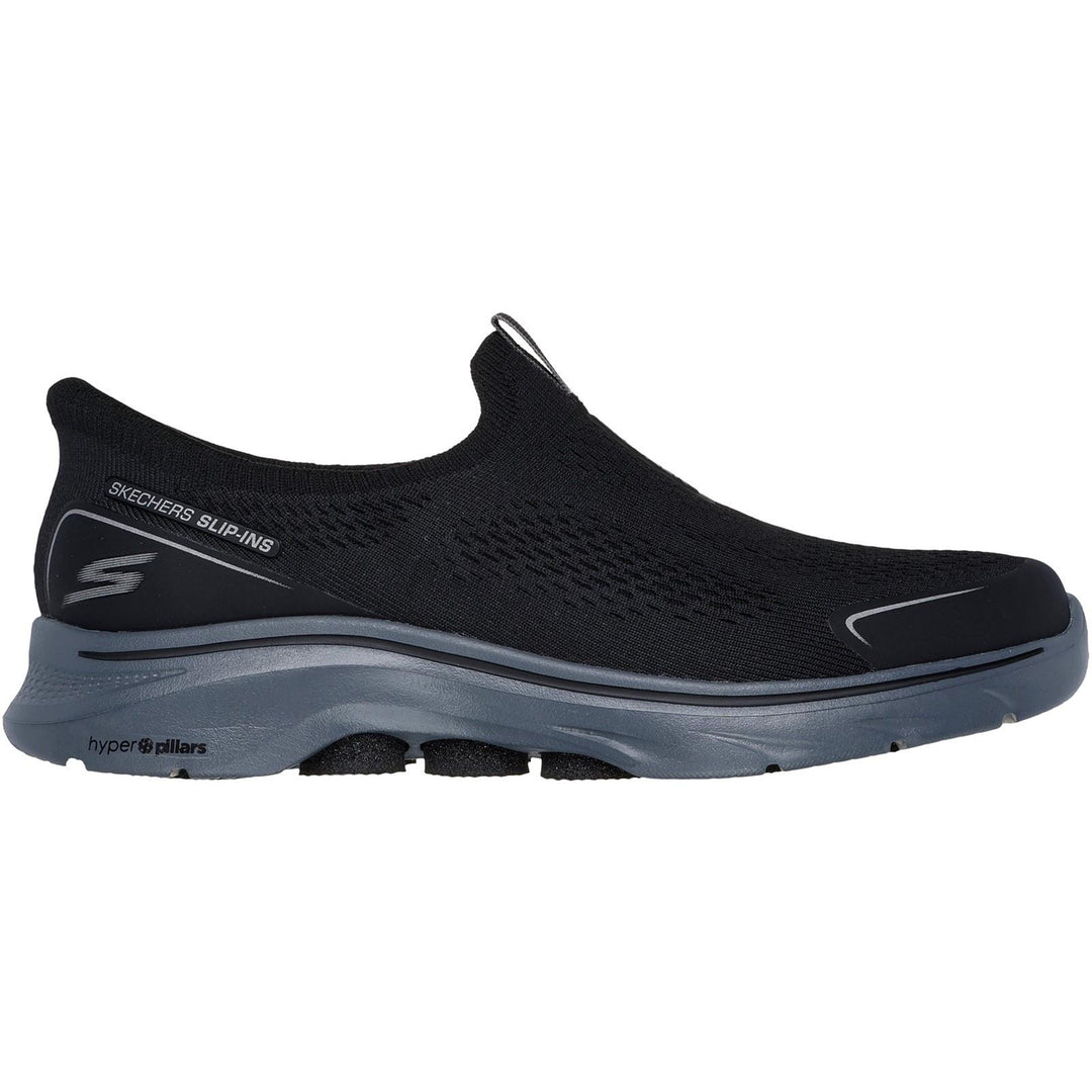 Men's Wide Fit Skechers 216553 Slip-ins Go Walk 7 Easy On Evolution Trainers in Black/Charcoal - Image 2