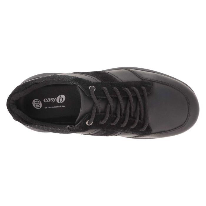 Men's Wide Fit DB Owen Lace Up Trainers in Black Leather / Black Suede - Image 1