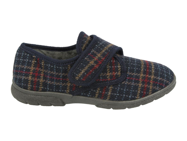 Mens Wide Fit DB Tartan Slippers