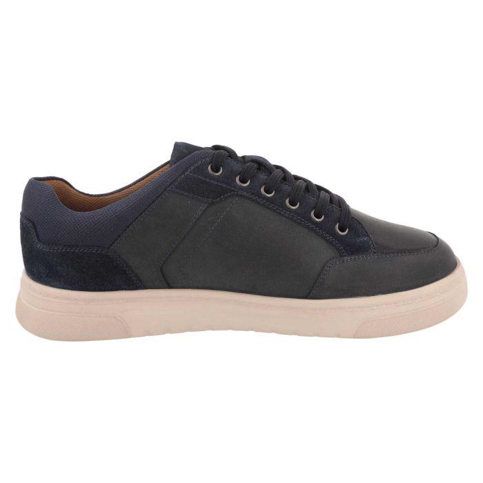 Men's Wide Fit DB Albie Shoes in Navy Leather / Navy Suede - Image 4
