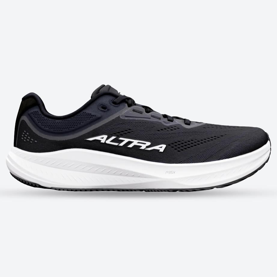 Men's Wide Fit Altra Torin 9 Trail Running Trainers in Black/White/Black - Image 1