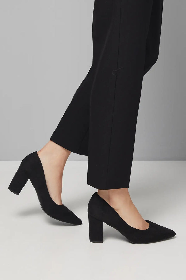 Women's Wide Fit Good For The Sole Exmoor Faux Suede Court Shoes in Natural Black - Image 1