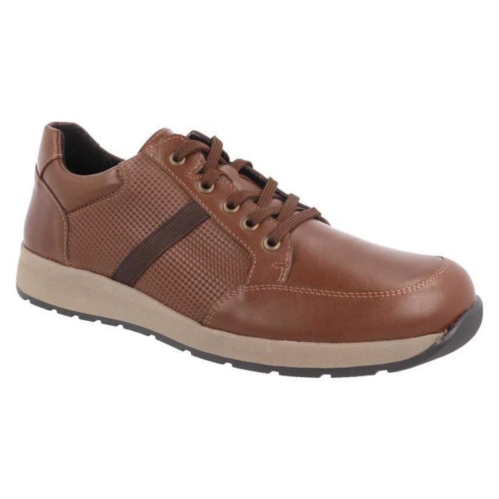 Men's Wide Fit DB Jerome Trainers in Black Leather - Image 1