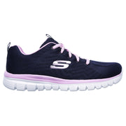 Skechers 12615 Graceful Get Connected Trainers Navy Pink-3